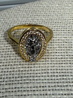 STELLA ROSE London Gold Plated n Silver Tone Religious Ring